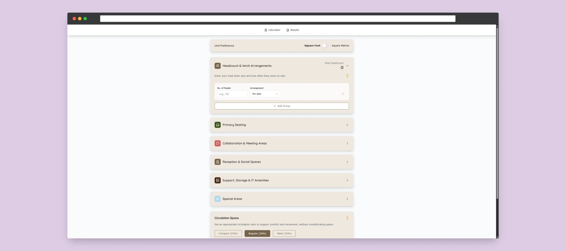 Conexus: AI-Assisted Workspace Planning Calculator