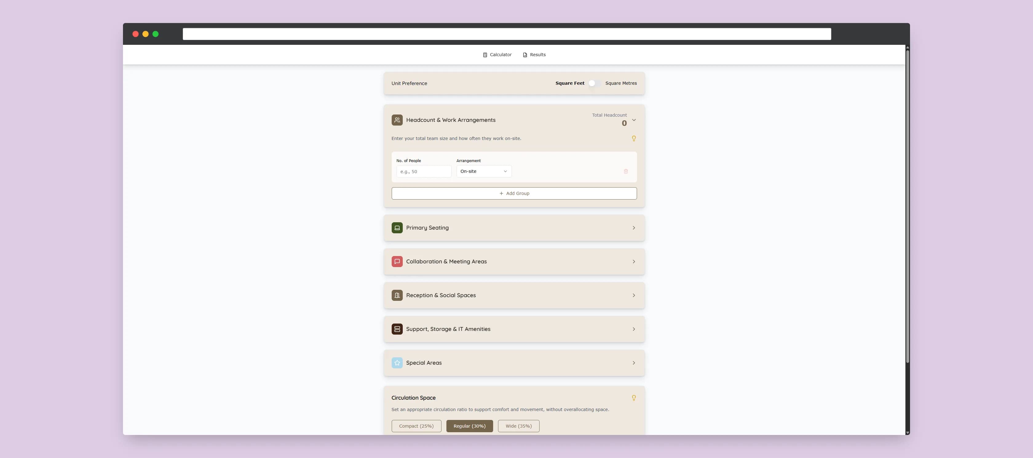 Conexus: AI-Assisted Workspace Planning Calculator